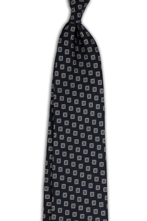 Corbata Cuadros Azul Marino de seda - BUND