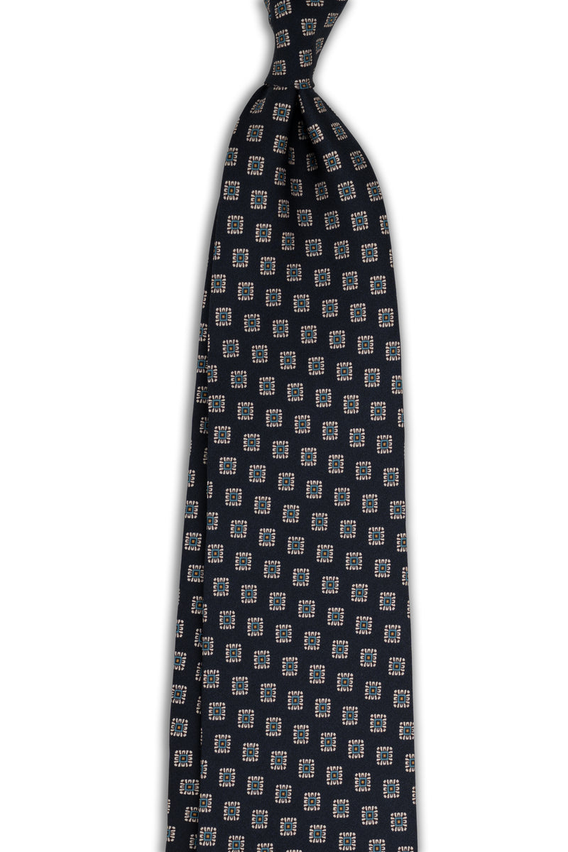 Corbata Cuadros Azul Marino de seda - BUND