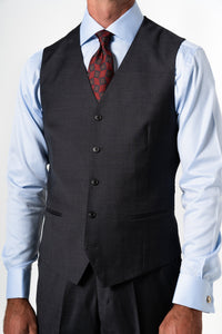 Plain Wool Dark Grey Tailoring Vest Single