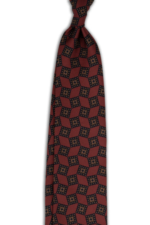 Corbata Geométrica Burgundy de seda - BUND