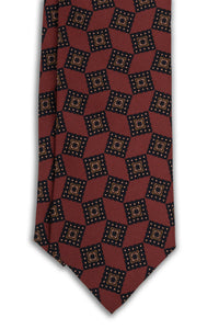 Corbata Geométrica Burgundy de seda - BUND