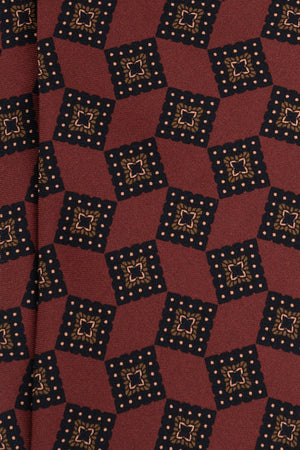 Corbata Geométrica Burgundy de seda - BUND