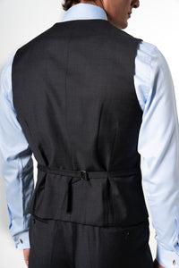 Plain Wool Dark Grey Tailoring Vest Double