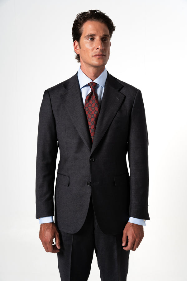 Fil a fil Stone Gray Wool Suit