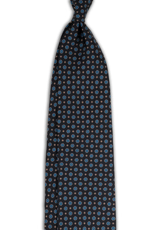 Corbata Microflores Azul Oscuro de seda - BUND