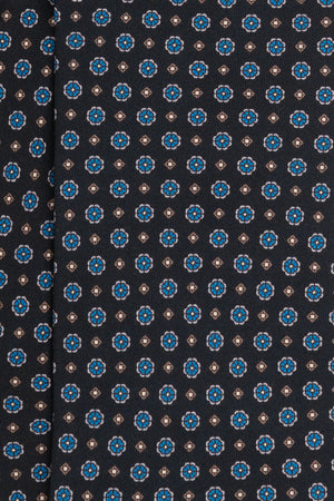 Corbata Microflores Azul Oscuro de seda - BUND