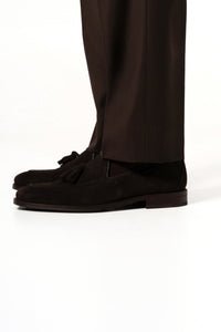 Plain Wool Chocolate Brown Tailoring Pants