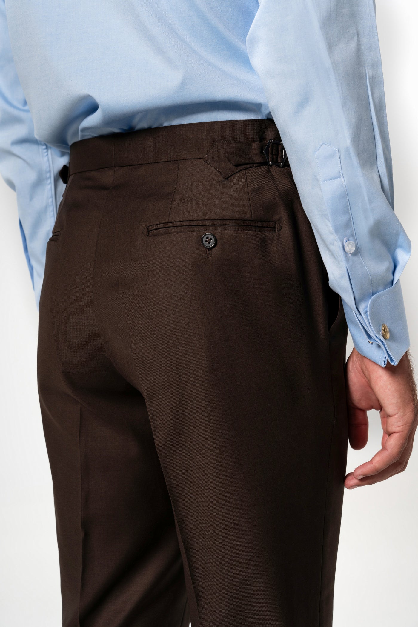 Plain Wool Chocolate Brown Tailoring Pants