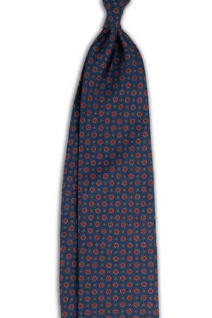 Corbata Microflores Azul de seda - BUND