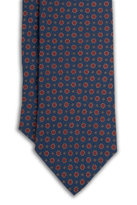 Corbata Microflores Azul de seda - BUND