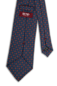 Corbata Microflores Azul de seda - BUND