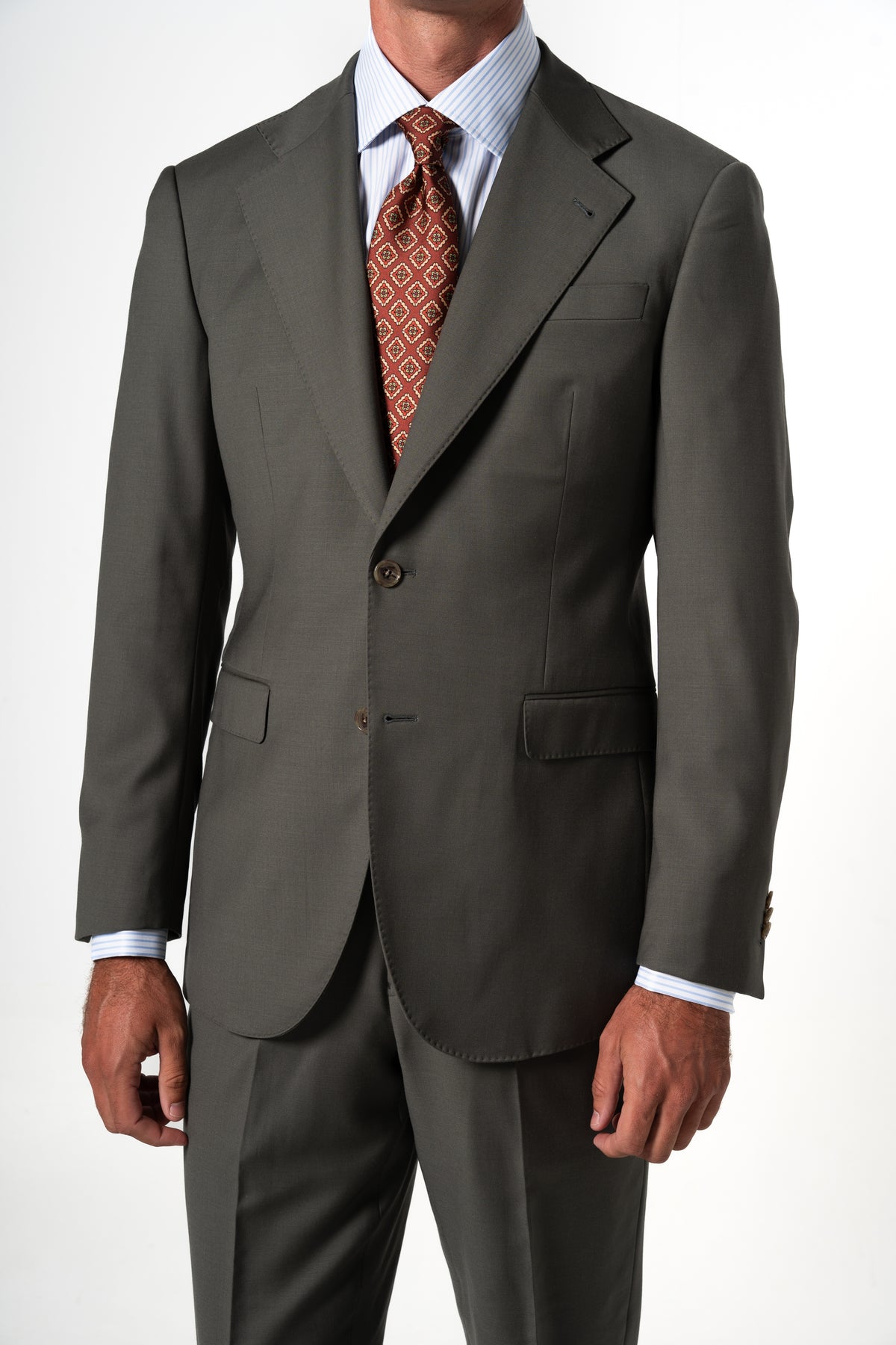 Fil a fil Stone Gray Wool Suit
