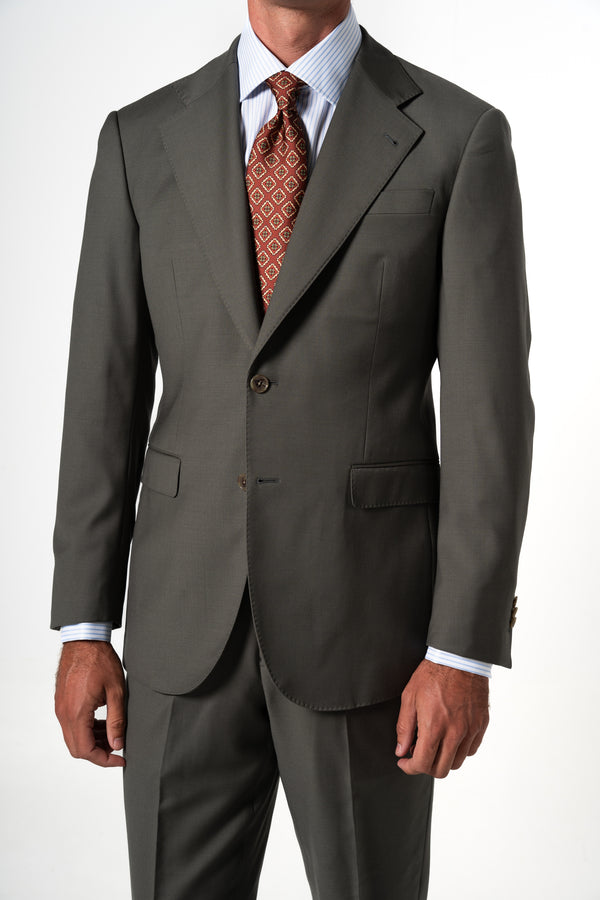 Fil a fil Stone Gray Wool Suit