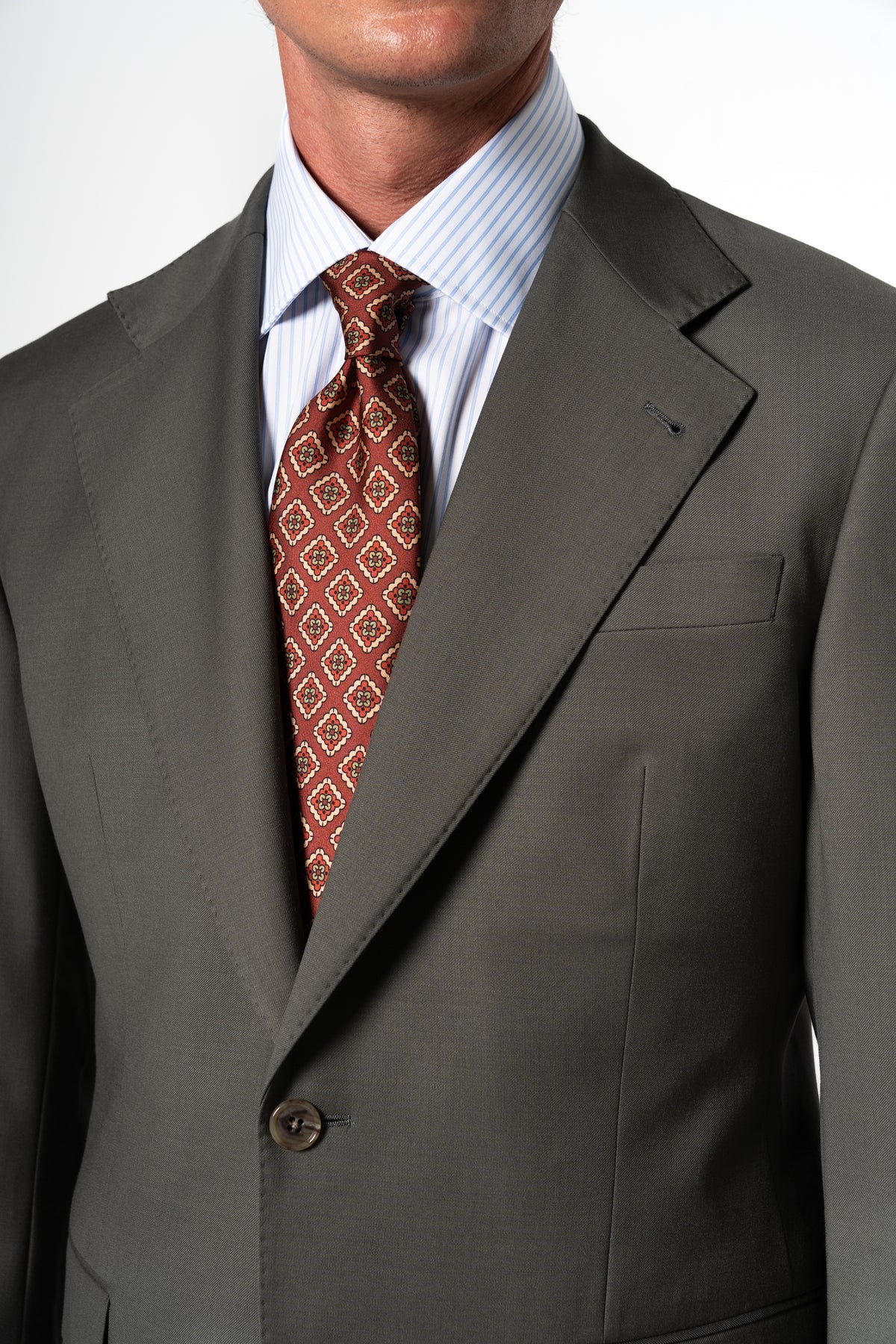 Fil a fil Stone Gray Wool Suit