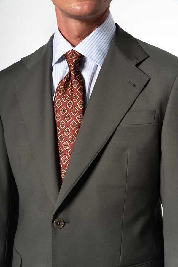 Fil a fil Stone Gray Wool Suit
