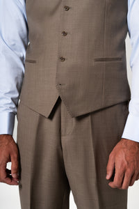 Plain Wool Vison Tailoring Vest Single