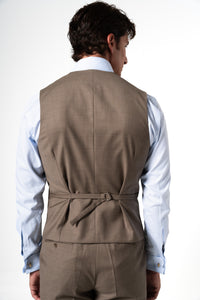 Plain Wool Vison Tailoring Vest Single