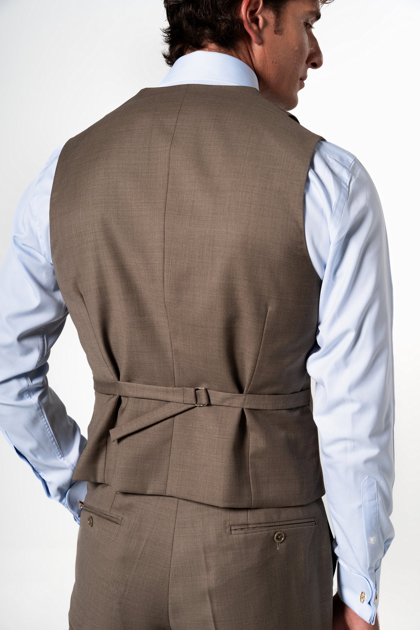 Plain Wool Vison Tailoring Vest Double