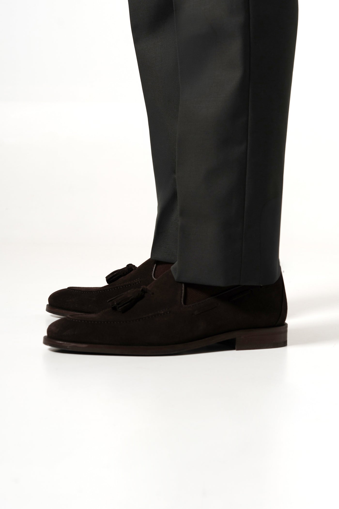 Plain Wool Dark Green Tailoring Pants