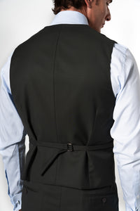 Plain Wool Dark Green Tailoring Vest Double