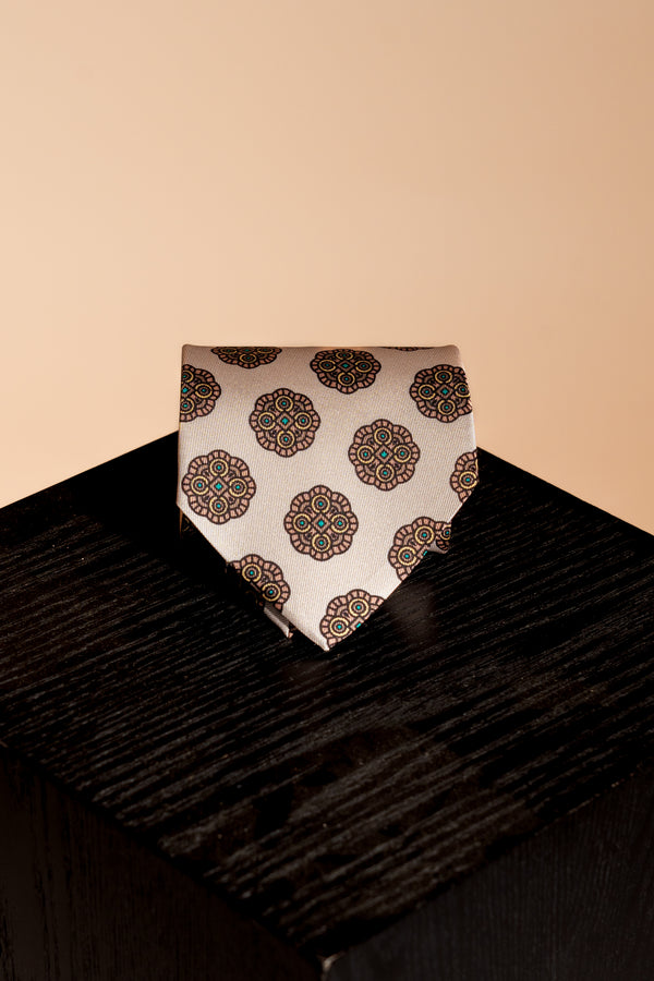 Corbata Beige Maya de seda - BUND