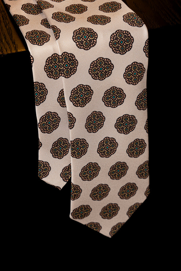 Corbata Beige Maya de seda - BUND