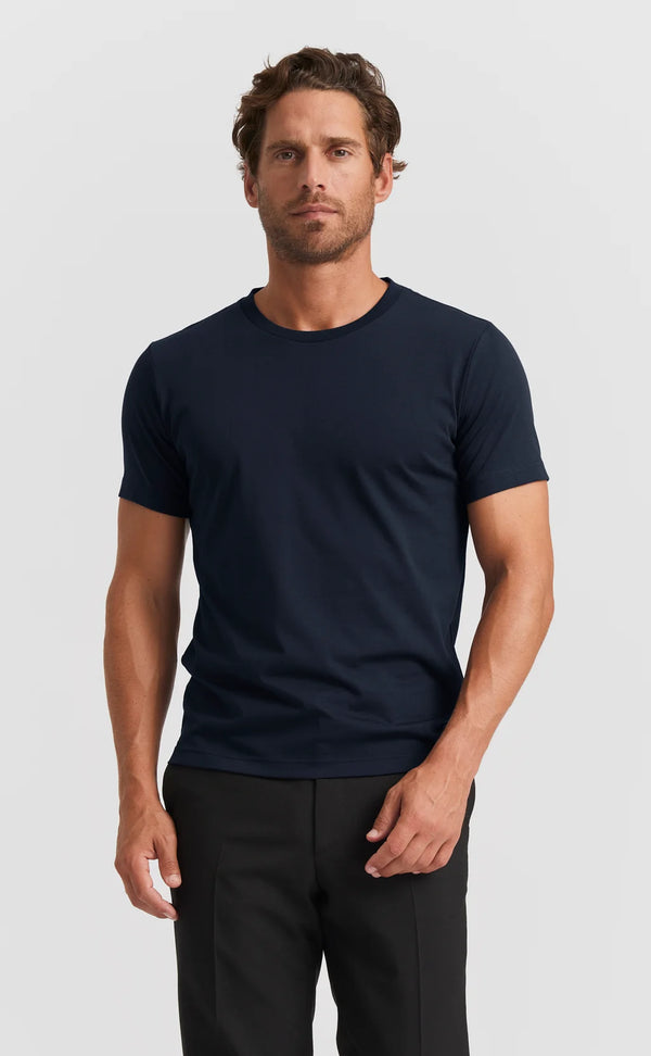 Deep Blue O-neck Cotton T-shirt (Son of a Tailor) - Camisa BUND