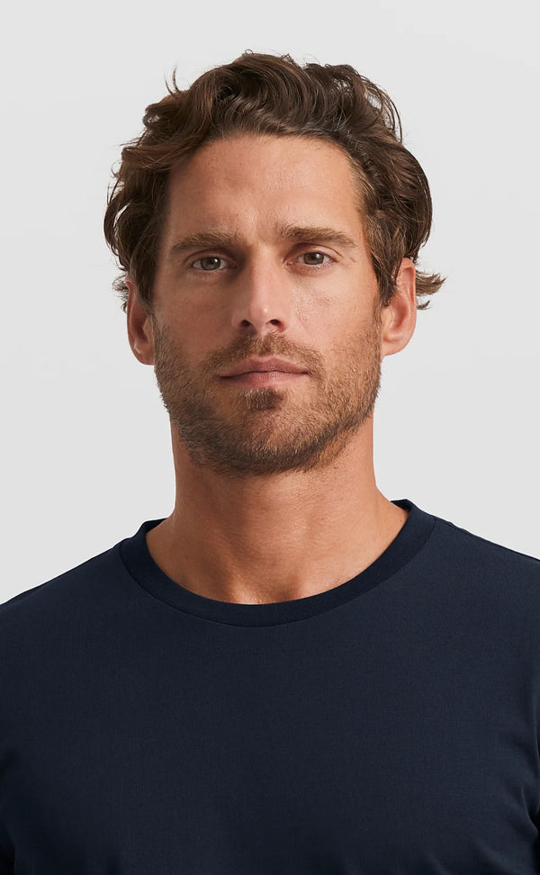 Deep Blue O-neck Cotton T-shirt (Son of a Tailor) - Camisa BUND