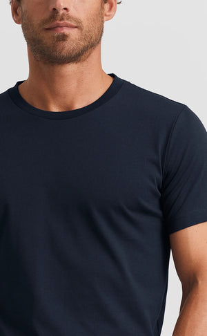 Deep Blue O-neck Cotton T-shirt (Son of a Tailor) - Camisa BUND