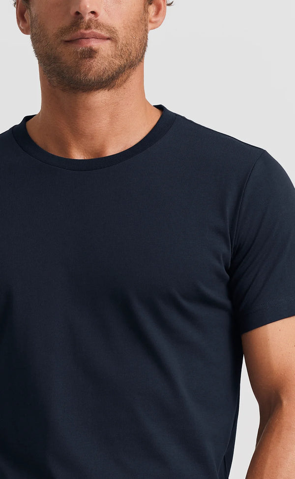 Deep Blue O-neck Cotton T-shirt (Son of a Tailor) - Camisa BUND