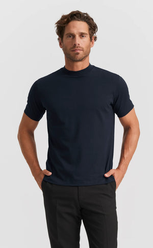 Deep Blue Hi-neck Cotton T-Shirt (Son of a Tailor) - Camisa BUND