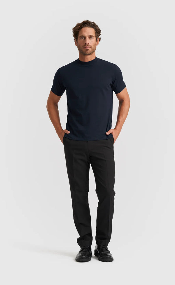 Deep Blue Hi-neck Cotton T-Shirt (Son of a Tailor) - Camisa BUND