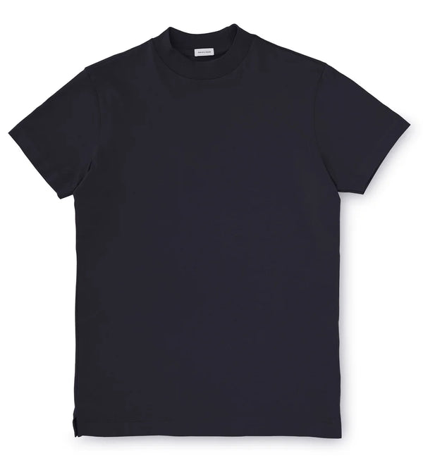 Deep Blue Hi-neck Cotton T-Shirt (Son of a Tailor) - Camisa BUND