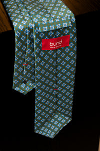 Corbata Flores Motivo Green de seda - BUND