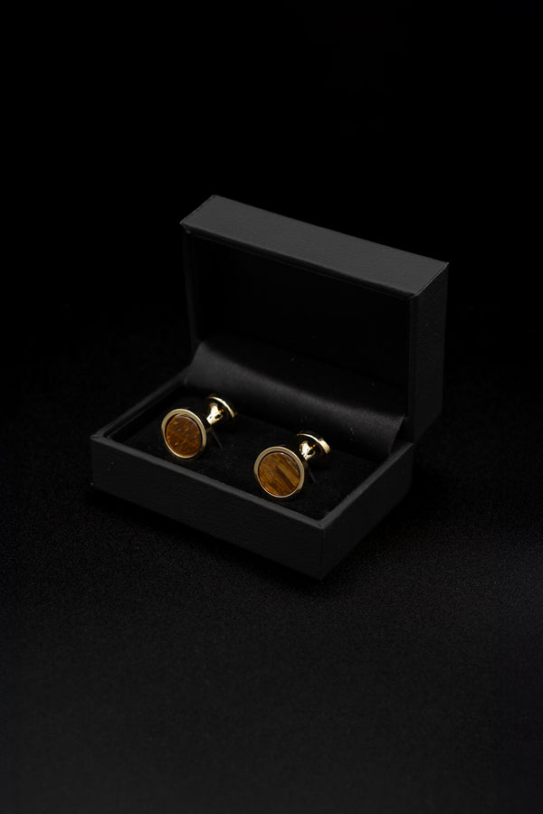 Gemelos Gold-Plated Tiger Eye