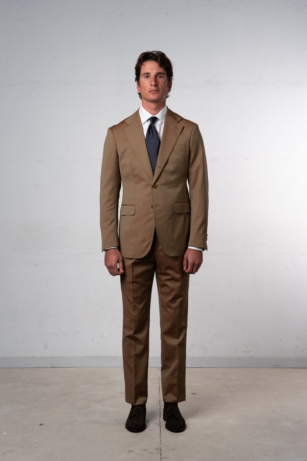 Herringbone Beige Solaro Suit - Traje a medida BUND