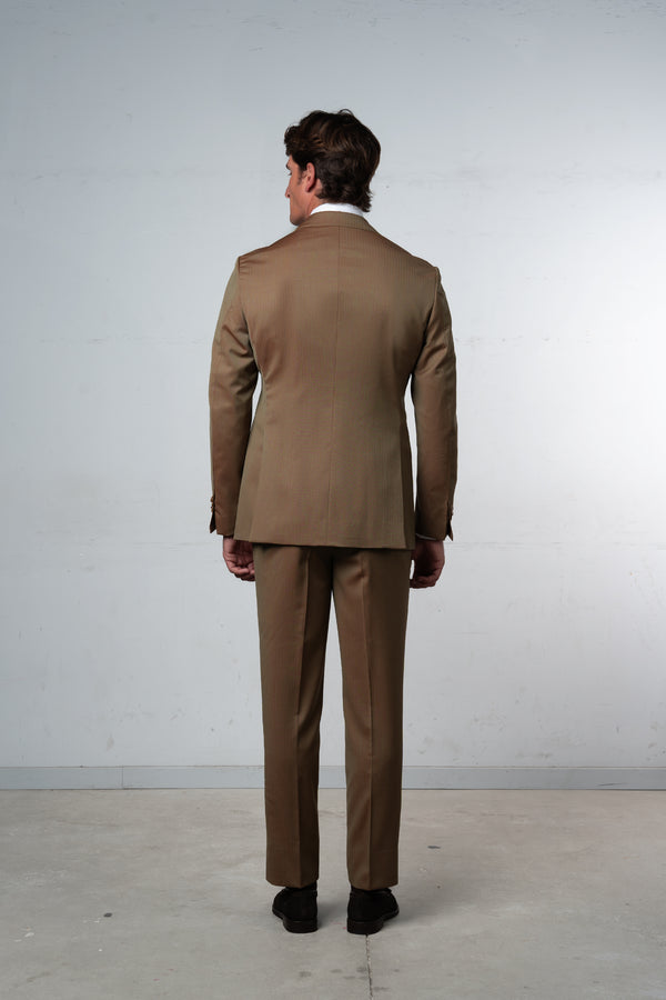 Herringbone Beige Solaro Suit - Traje a medida BUND
