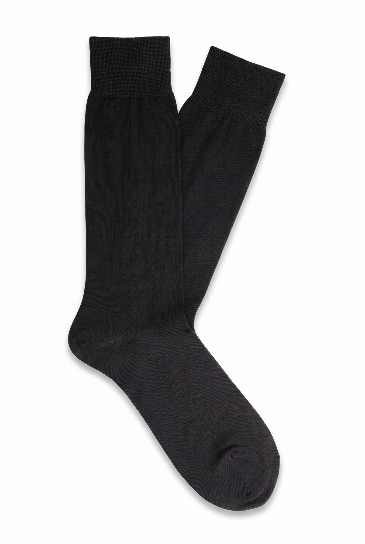Black High Plain Socks