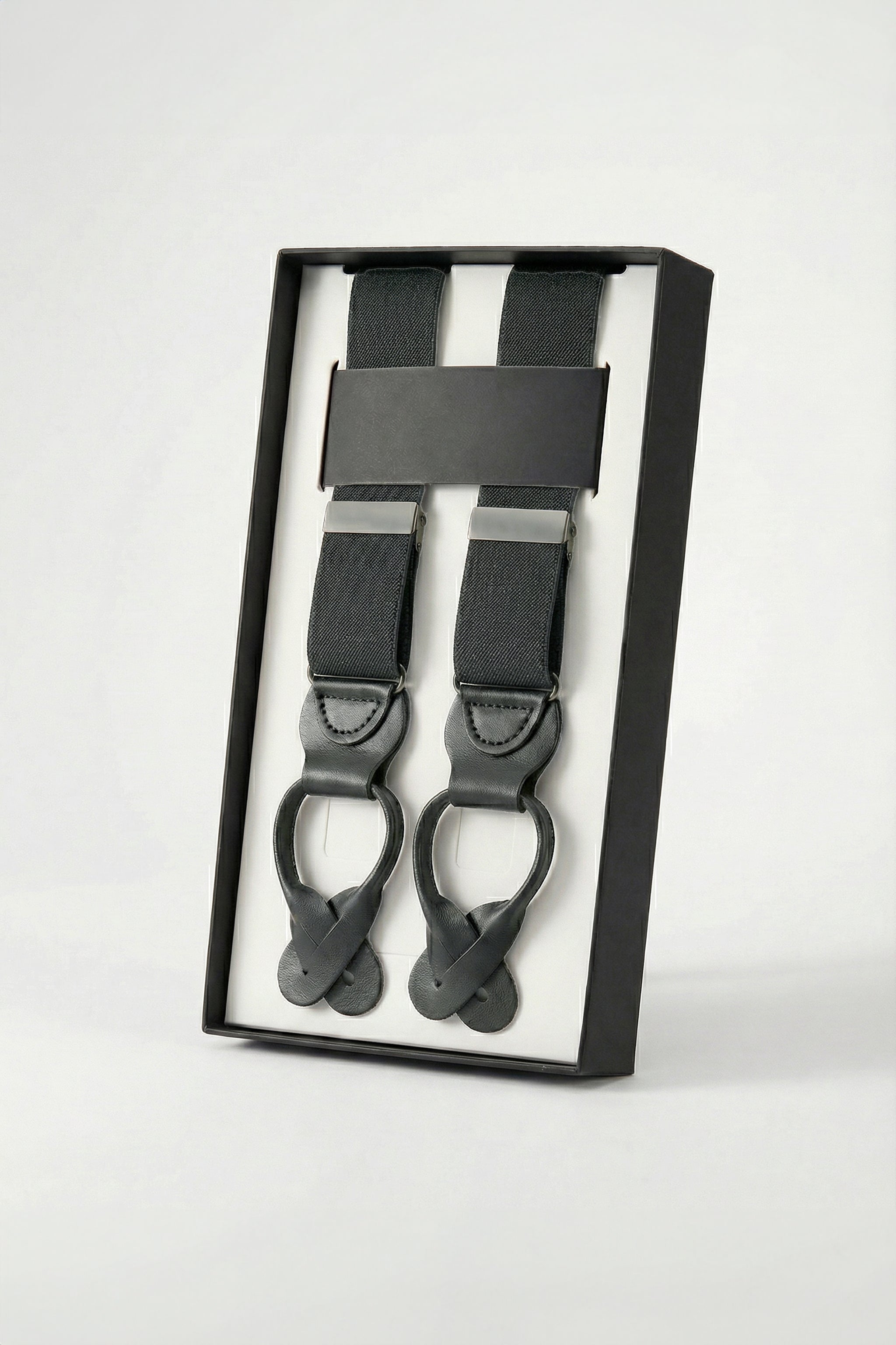 Tirantes Lisos Gris con cuero - BUND