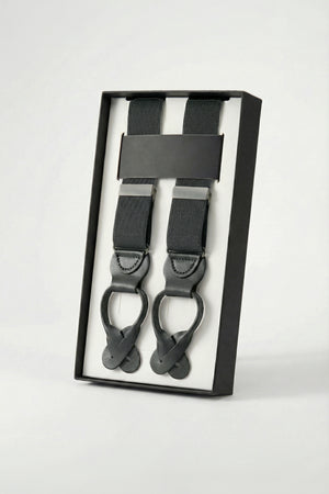 Tirantes Lisos Gris con cuero - BUND