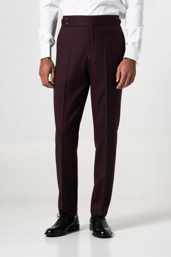 Burgundy Tropical Wool Pants