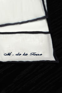 Pañuelo de bolsillo Personalizado Ribete Navy Lino de seda - BUND