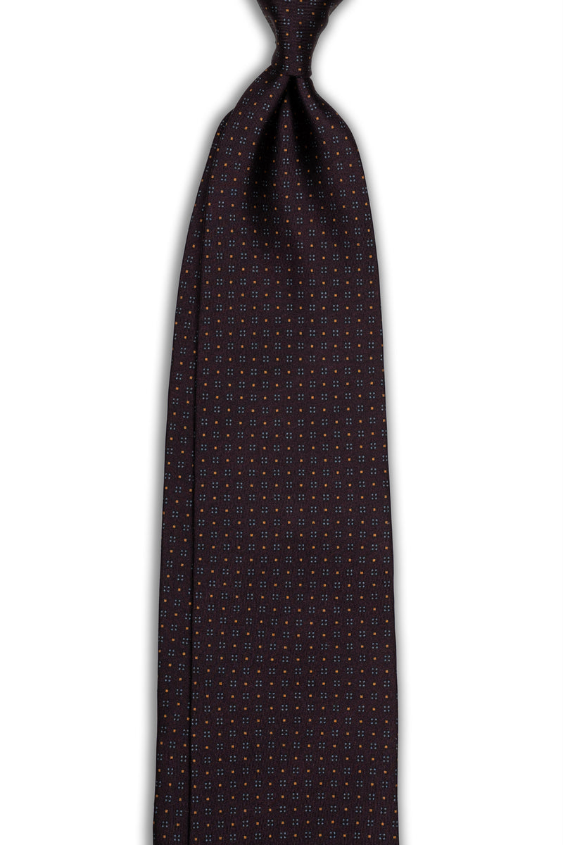 Mid Flowers 3-Fold Tie - Burgundy