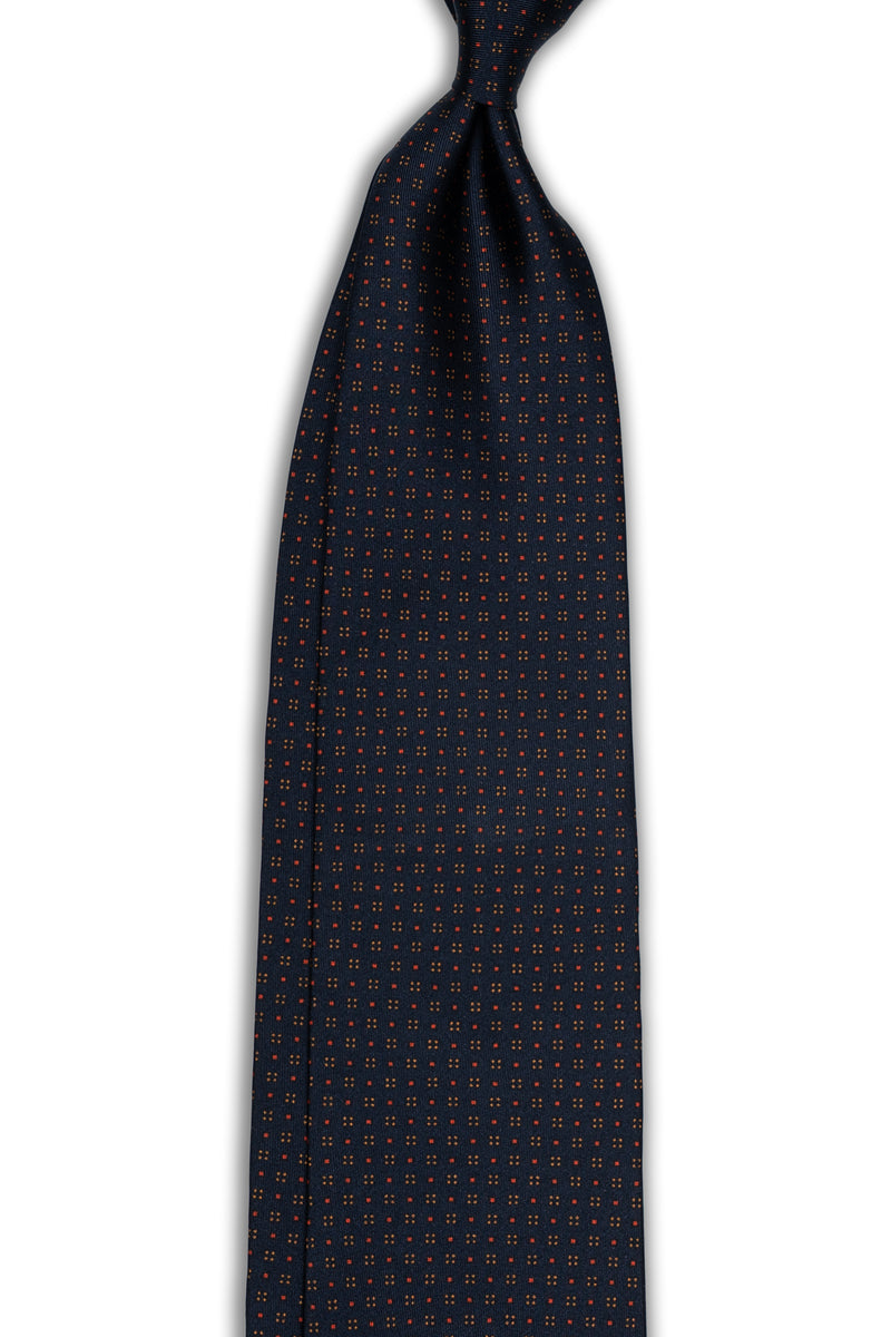 Mid Flowers 3-Fold Tie - Navy