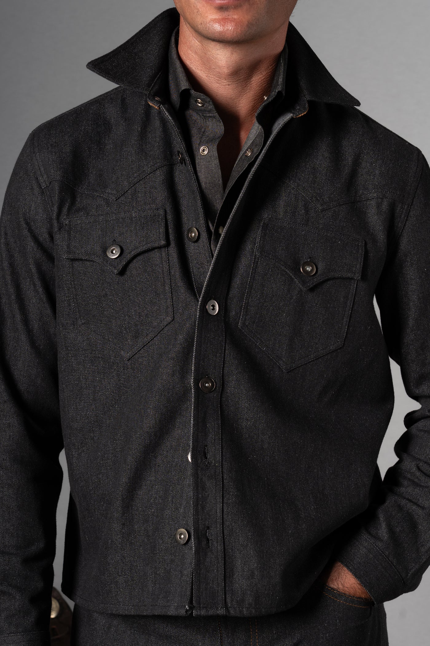 Black Western Overshirt - Camisa BUND
