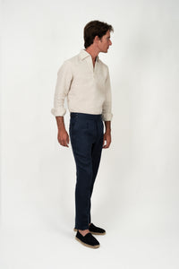 Pantalón Lino Soft Ghurka Navy - Pantalón a medida BUND
