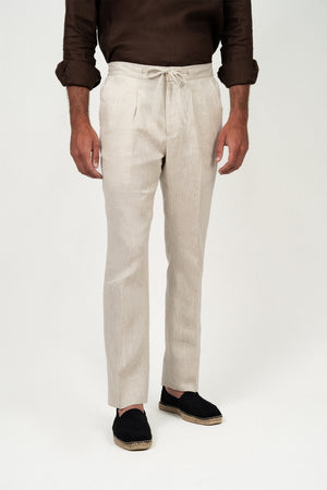 Pantalón Lino Anudar Sand - Pantalón a medida BUND