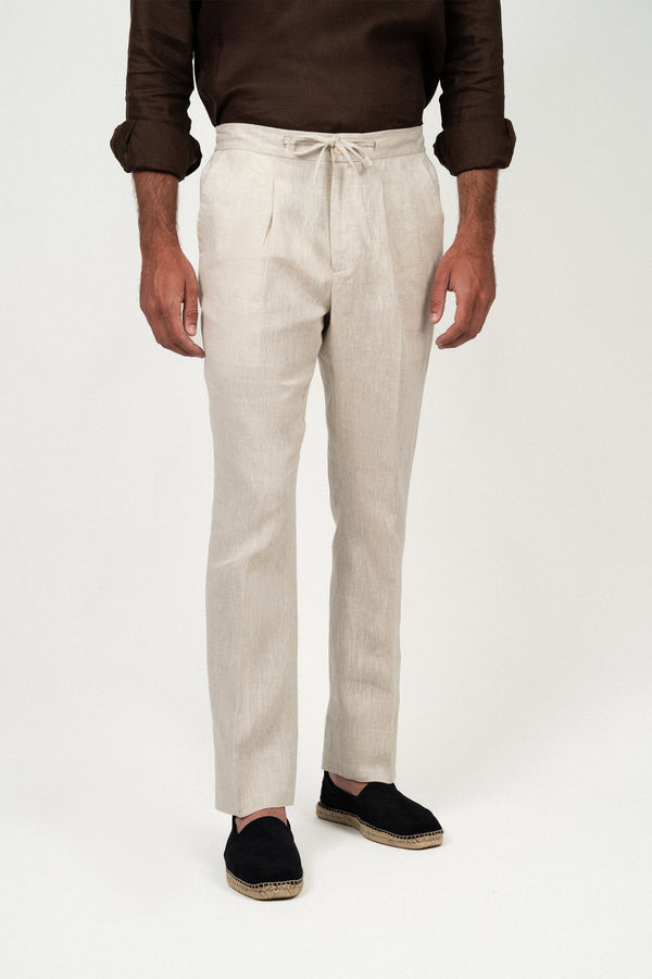 Pantalón Lino Anudar Sand - Pantalón a medida BUND