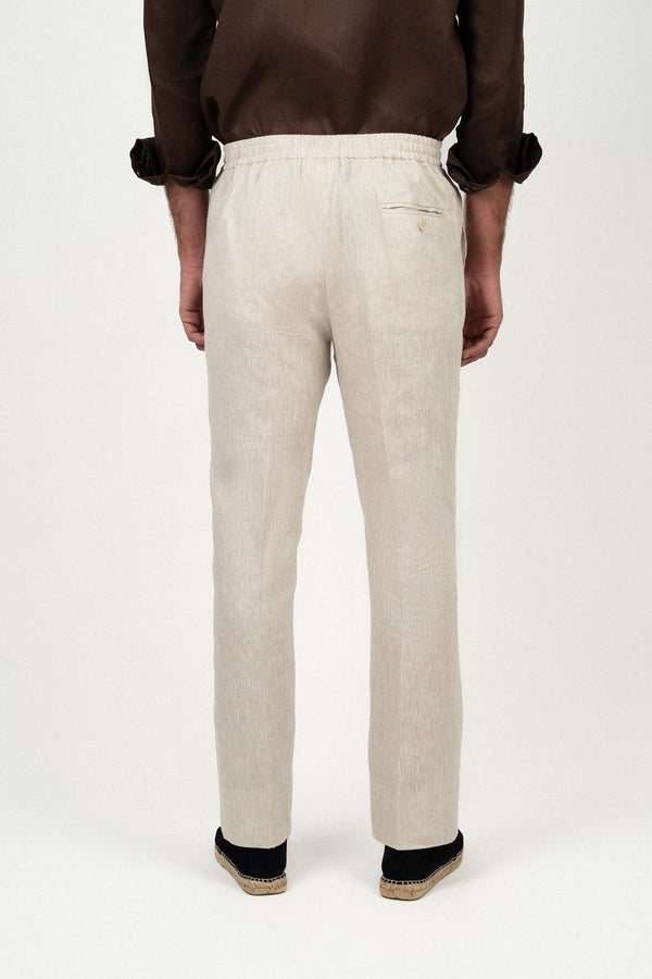 Pantalón Lino Anudar Sand - Pantalón a medida BUND