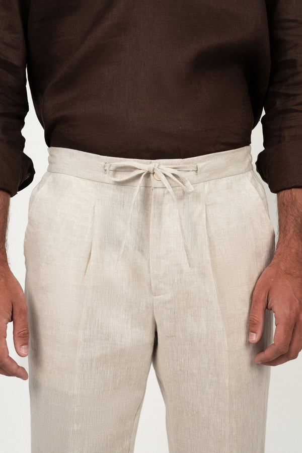 Pantalón Lino Anudar Sand - Pantalón a medida BUND